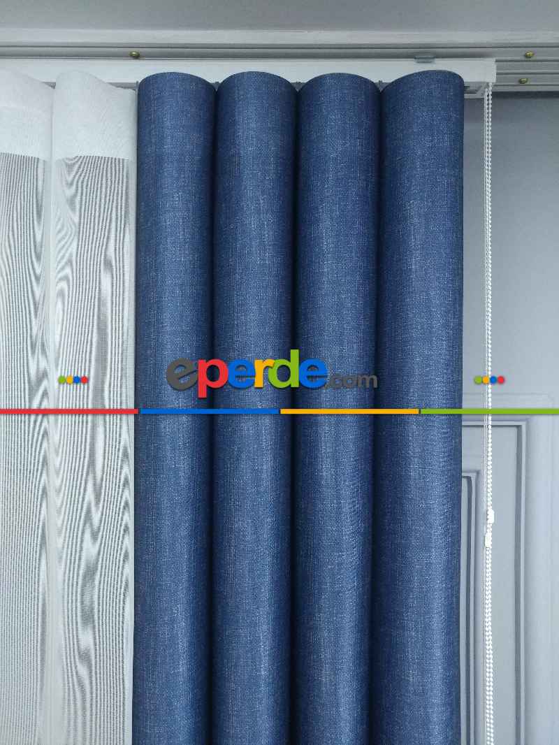 Lens Akıllı Dikey Tül Perde Antik-52- Çok Renkli 2