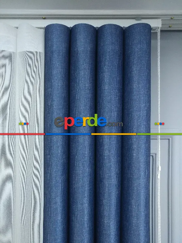 Lens Akıllı Dikey Tül Perde Antik-52- Çok Renkli 2