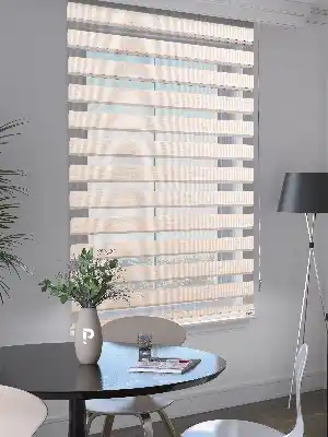 Perle Krem Renk Bambu Stor Zebra Perde Yüksek Kalite Alüminyum Kasa Soft Bamboo