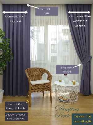 Mor Düz Fon Perde - Mor