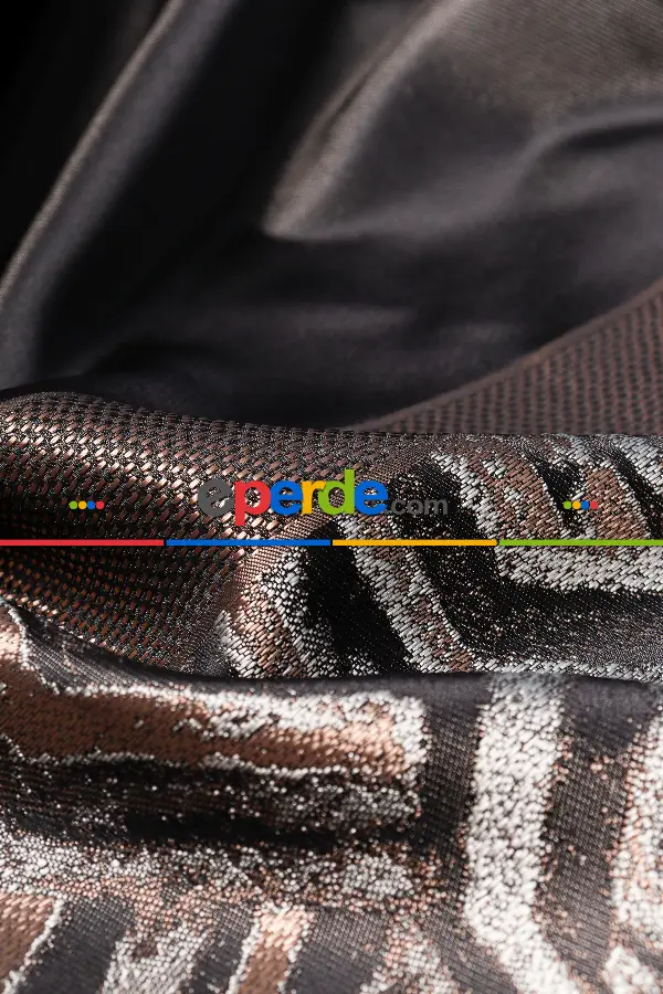 Yatak Odası - Lizbon Siyah-gold Pano Fon Perde