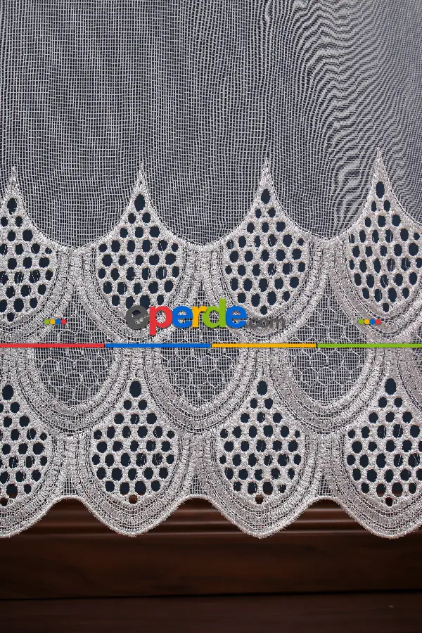 Balık Ağı Tt Zemin Brode Nakış İşlemeli Tül Perde