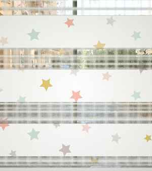 Yıldız Desenli Baskılı Zebra Perde- Çok Renkli