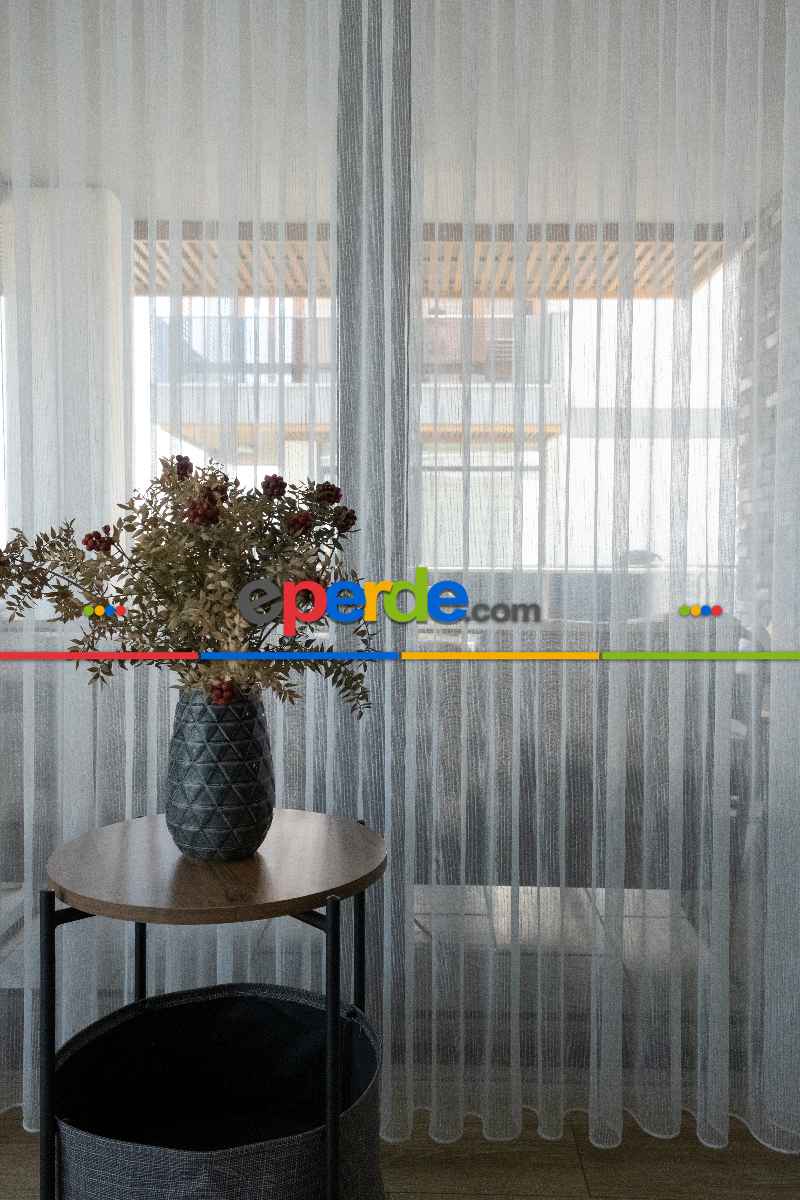 Mutfak - Şantuk İplikli Düz Tül - Ütü İstemez