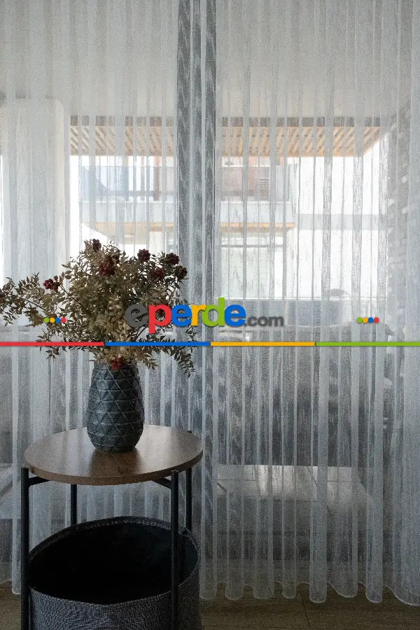 Şantuk İplikli Düz Tül - Ütü İstemez - Kurşunlu Tül