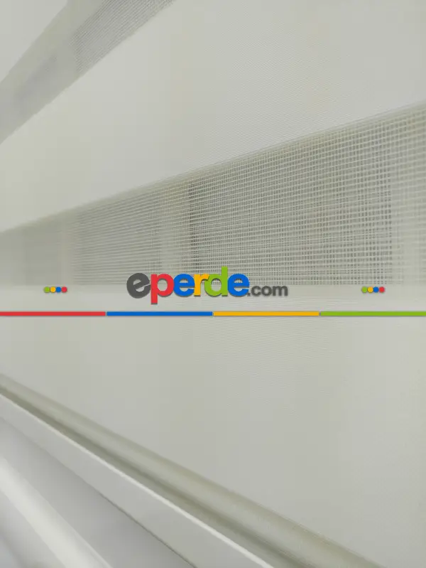 Salon Zebra Perde - Zebra Perde-tual Krem Renk Düz Zebra Perde- Krem