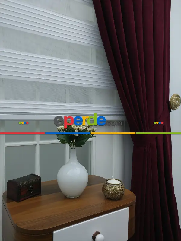 Mürdüm Düz Fon Perde (280 Eninde)- Mürdüm