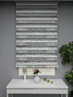 Renk Geçişli Pliseli Zebra Gri-beyaz Yeni Sezon Perle Home