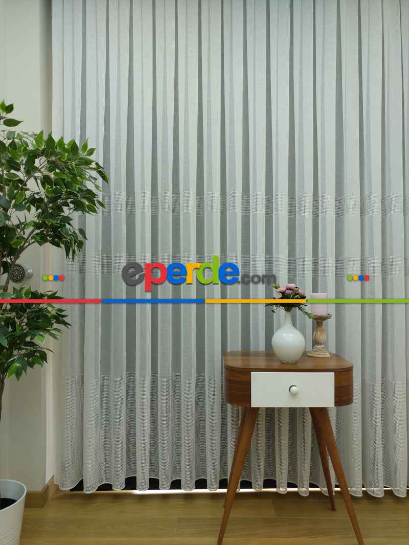 Mutfak - Keten Tül Perde- Ekru