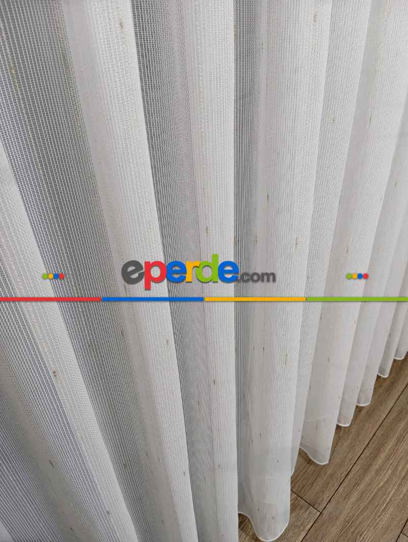 Keten Altın Gold Varak Simli Daho Tül Perde