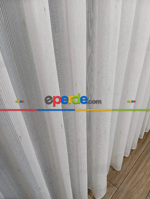 Salon - Keten Altın Gold Varak Simli Daho Tül Perde