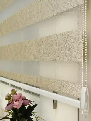 Vizon Kahverengi Kabartmalı Jakarlı Zebra Perde - Vizon Rengi