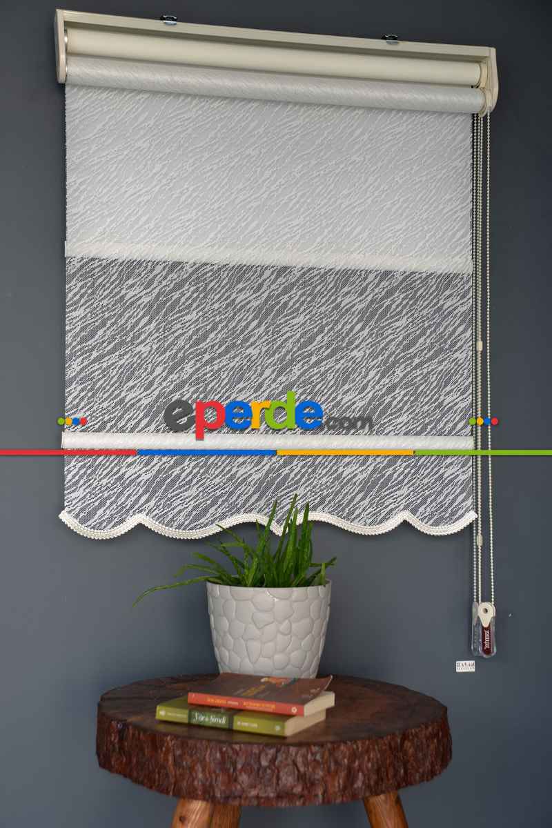 Halim Perdesan Dacuz-200 Beyaz Renk Etekli Veya Eteksiz Çift Mekanizmalı Tül Stor Perde