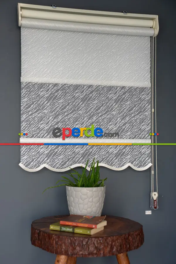 Halim Perdesan Dacuz-200 Beyaz Renk Etekli Veya Eteksiz Çift Mekanizmalı Tül Stor Perde