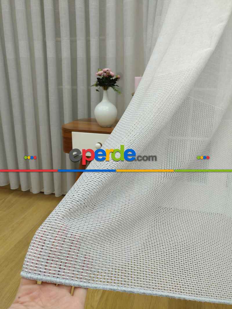 Gri Keten Tül Perde- Gri-füme-antrasit - Kurşunlu Tül