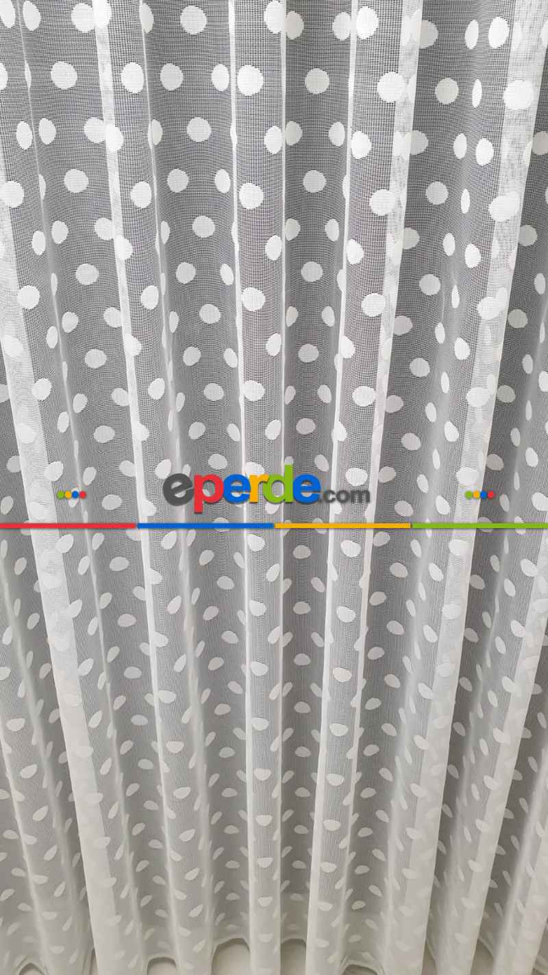 Puantiyeli Desen Çocuk Ve Genç Odası Tül Perde