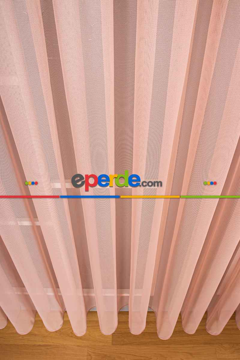 Yatak Odası - Pudra Grek Tül Perde Petek Zemin
