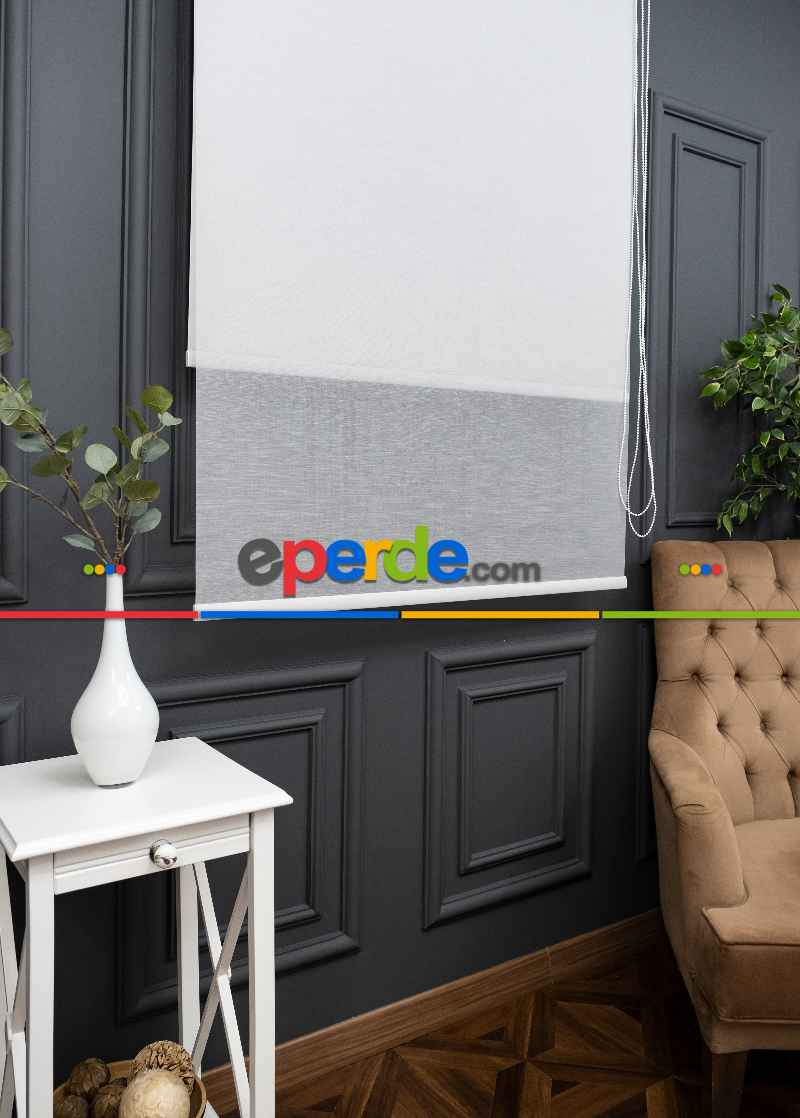 Foldet Keten Tül Ekru