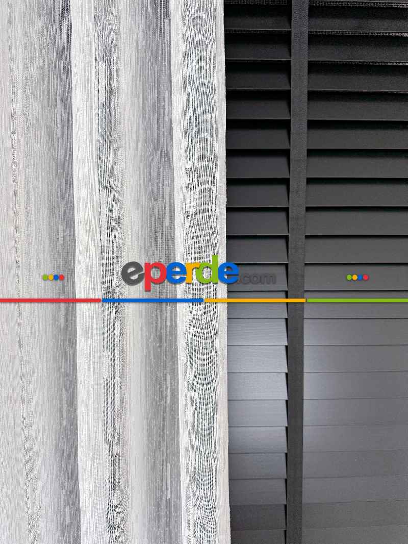 Mutfak Sakallı Şantuk Tül Perde - Gümüş Simli Ekru Zemin - Ürün Videosu Açıklamada Vardır