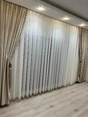 Premium Bambu Şantuklu Ağır Gramajlı 1/3 Sık Kat Pileli Ütü İstemeyen Tül Perde
