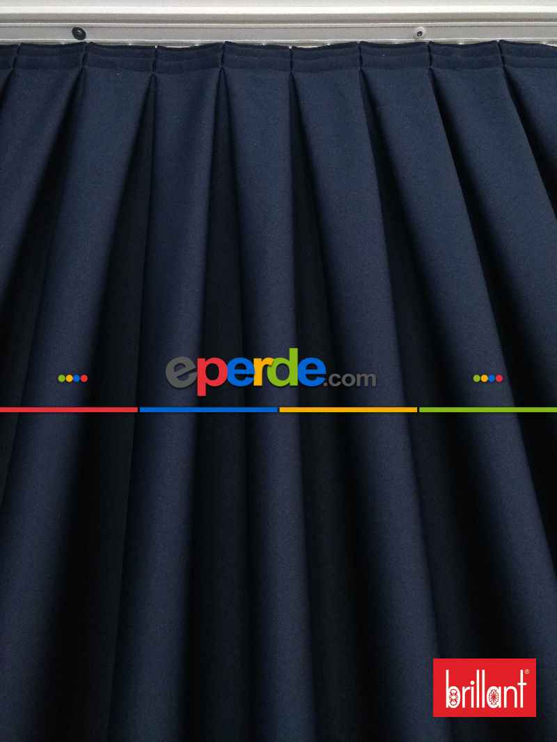 Brillant Karartma Blackout Koyu Lacivert Renk Fon Perde- Lacivert