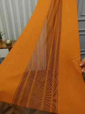 2021 Sezonu - Tül Dikey Zebra Perde - Stor Tül Perde Hepsi Birarada- Turuncu-ekru-hardal Sarısı