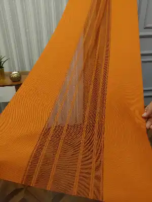 Salon - 2021 Sezonu - Tül Dikey Zebra Perde - Stor Tül Perde Hepsi Birarada- Turuncu