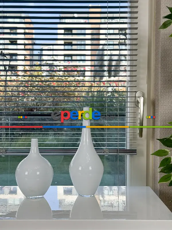 Metalik Gümüş Alüminyum Jaluzi Perde - 25mm