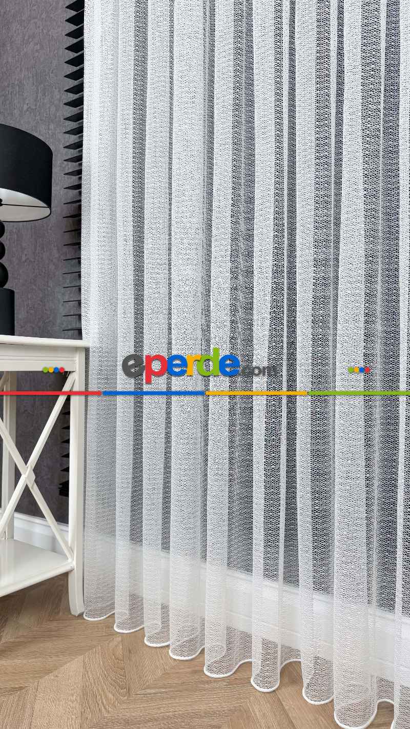 Yatak Odası - Ekru File Tül Perde