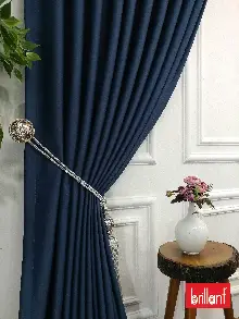 Brillant Karartma Blackout %98 Koyu Mavi Renk Fon Perde- Mavi Koyu