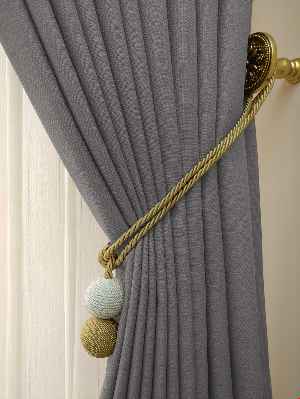 Keten Bej Renk Düz Fon Perde- Bej