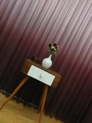 Kız Çocuk Odası Tül Perde- Gül Kurusu - Kurşunlu Tül