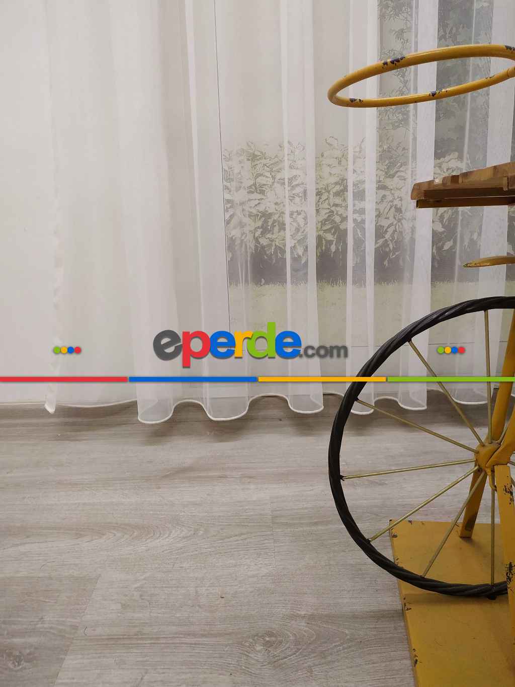 Modern Dökümlü Tül Perde - Ekru- Ekru