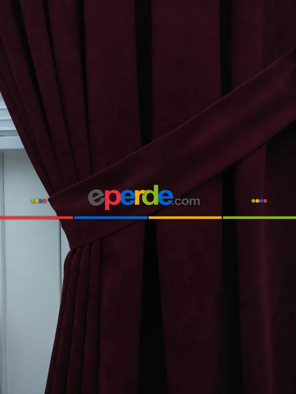 Mürdüm Düz Fon Perde (280 Eninde)- Mürdüm