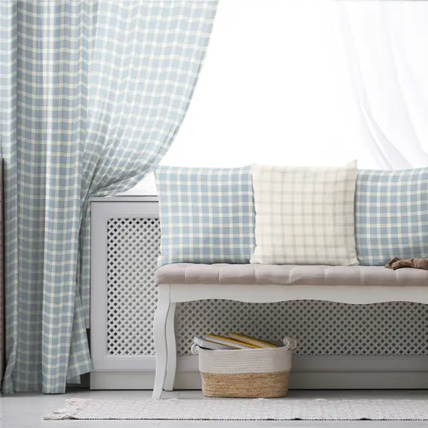 Çocuk Odası - Salon Fon Perde Evim1615-4 Kumaşı Kalındır Duck Bezi Değildir- Mavi-beyaz