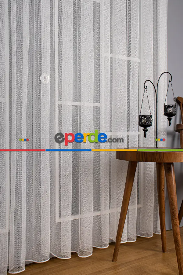 Kız ve Erkek Çocuk Odası Tül Perde - Mini Puantiyeli Örme Tül Perde