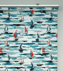 Yelkenli Desenli Baskılı Stor Perde- Çok Renkli