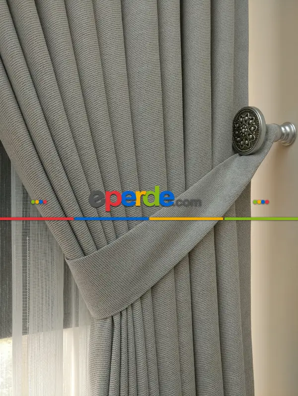 Pudra - Düz Fon Perde ( En 180cm Dökümlü Fon Perde)- Gri-füme-antrasit-bej