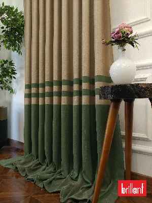 Brillant Süet Pano Fon Perde 180cm Yeni Sezon- Yeşil-bej