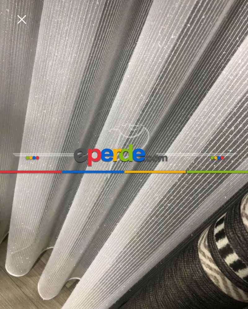 Brillant Düz Simli Lüx Tül Perde