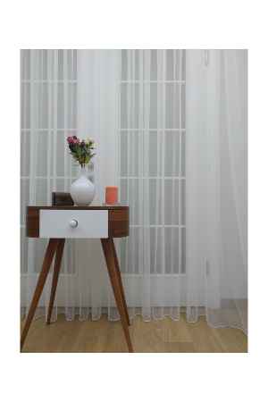 Salon Düz Tül - Grek Tül Perde - Petek Zemin - Ekru