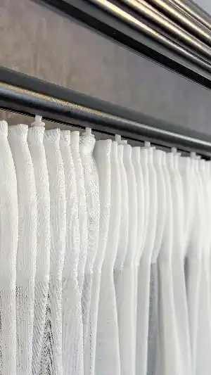 Ekru Bambu Keten Büzgülü Ekstraforlu Tül Perde