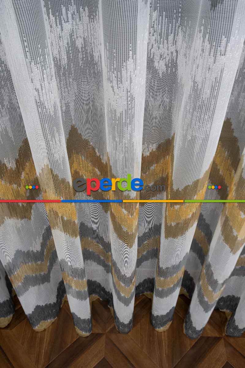 Yatak Odası - Harmony Tül Yeni Tasarım Renkli Sarı Renk Tül