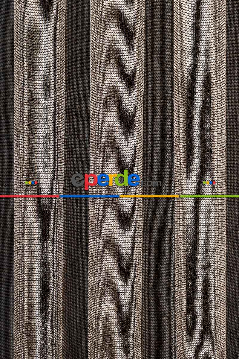 Salon Tül Modelleri - Bruno Siyah-altın Düz Tül Perde