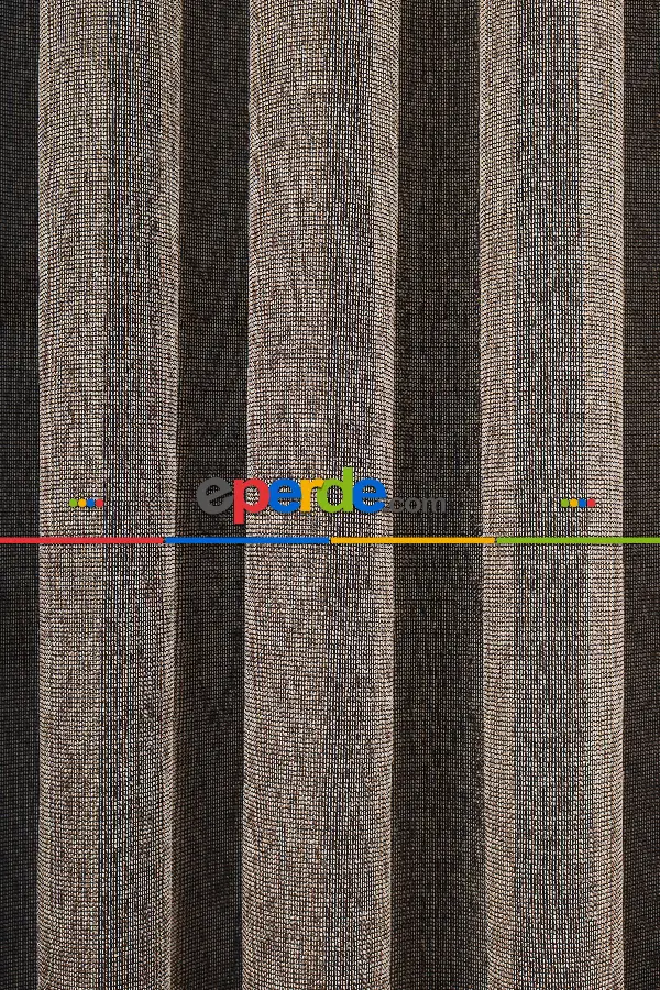 Salon Tül Modelleri - Bruno Siyah-altın Düz Tül Perde