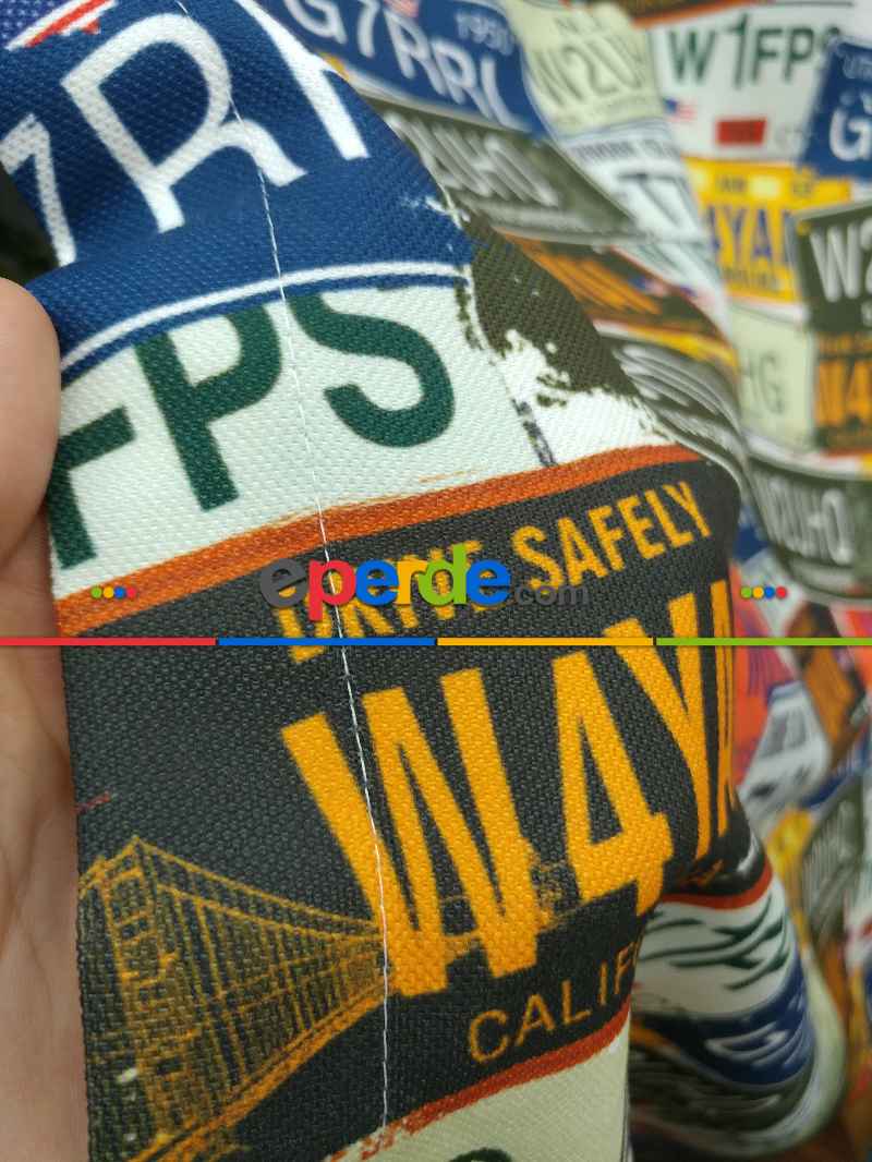 Kız ve Erkek Çocuk Odası Fon Perde - Pop Art Fon Perde - Plaka Desenli