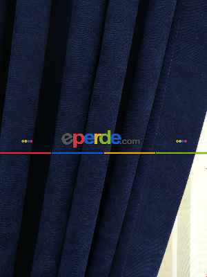 Lacivert - Düz Fon Perde ( Dökümlü Fon Perde)- Lacivert