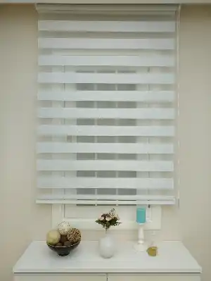 Bambu Zebra Perde Gümüş Sim Kırçıllı 1.kalite Lux- Beyaz-gümüş Simli