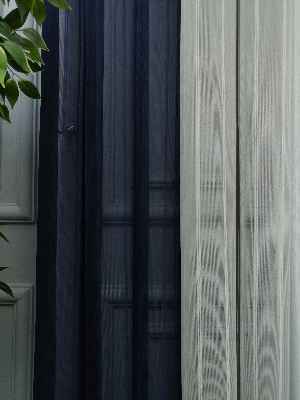 Lens Akıllı Dikey Tül Perde 112- Lacivert-beyaz-gümüş