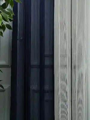 Lens Akıllı Dikey Tül Perde 112- Lacivert-beyaz-gümüş